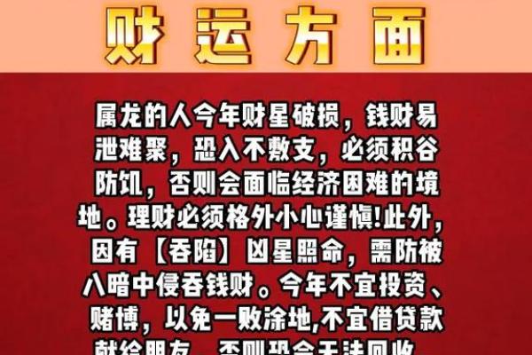 属龙人在2024年本命年需要注意哪些具体事项以避免财运和感情受损？